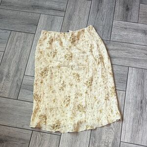 Cream Floral Slip Skirt